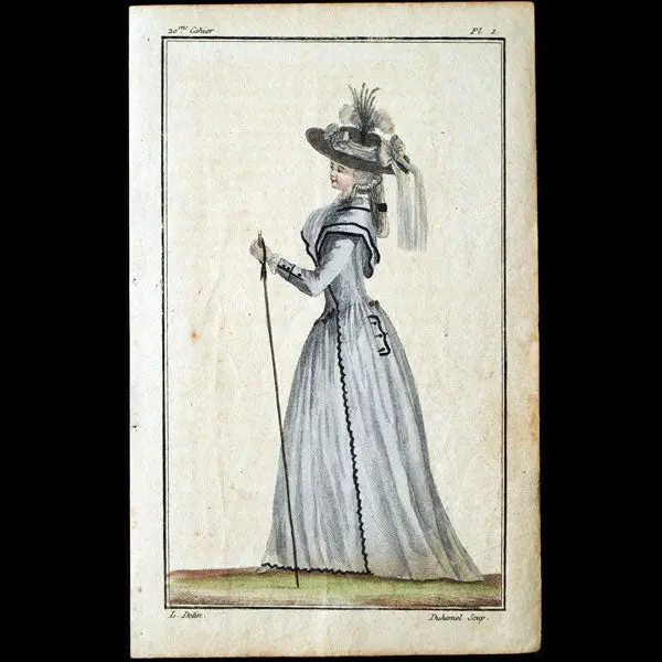 Cabinet Des Modes, Planche I, 20Ème Cahier - Femme En Redingote De Taffetas (1Er Septembre 1786) 1