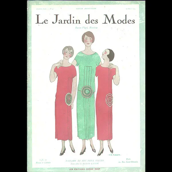 Le Jardin Des Modes, N°54, 15 Janvier 1924, Couverture D'andré-Edouard Marty 1