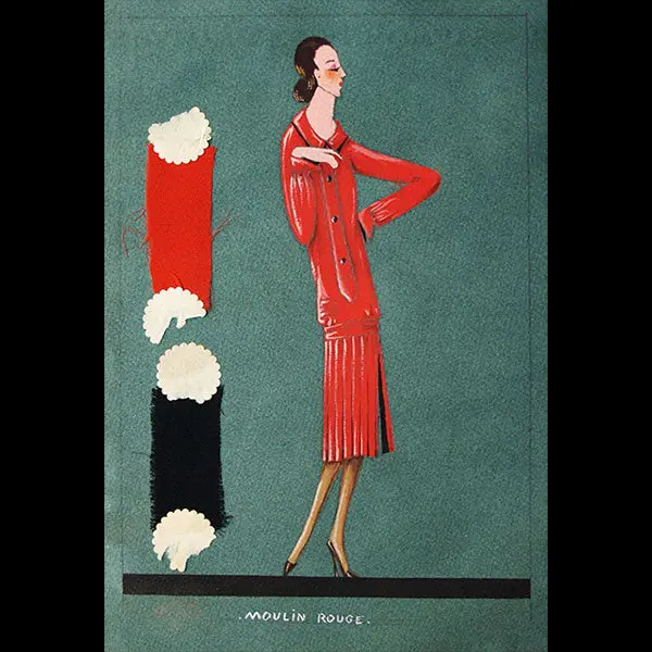 Jeanne Lanvin - Dessin De L'ensemble Moulin Rouge (1925) 1
