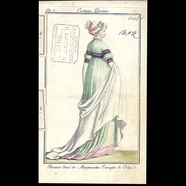 Costume Parisien, Journal Des Dames Et Des Modes, An Vii Gravure N°114 1