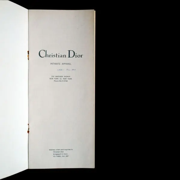 Documents Relatifs À La Confection Américaine De Lingerie Christian Dior (1962-1963) 2