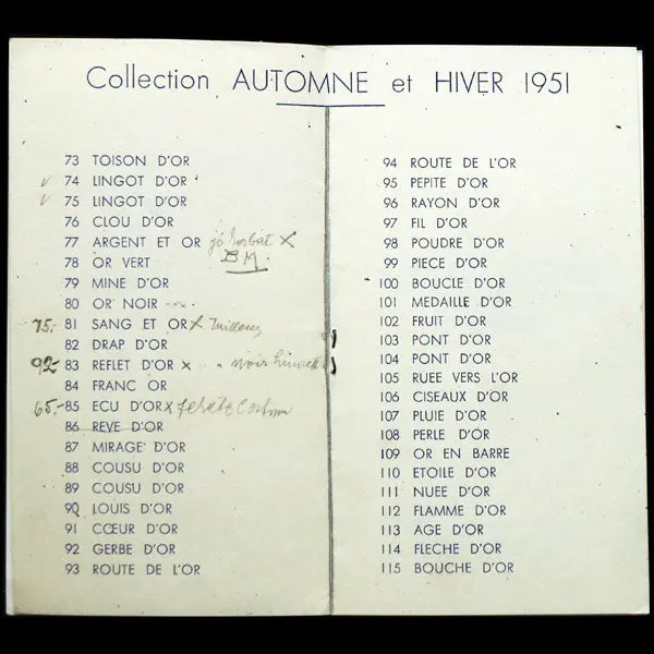 Callot Soeurs, Programme De Défilé, Collection Automne-Hiver 1951 2