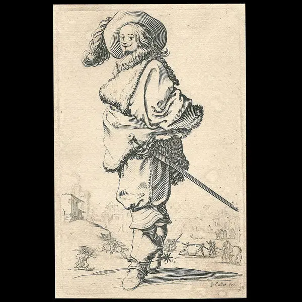 Jacques Callot - Figure Masculine De La Noblesse Lorraine (1624), Épreuve Du Xviiième Siècle 1