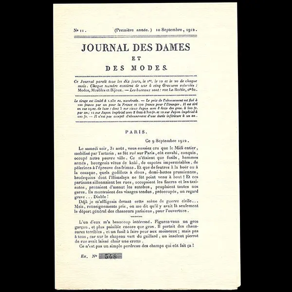 Le Journal Des Dames Et Des Modes, Costumes Parisiens, N11, 1912 2