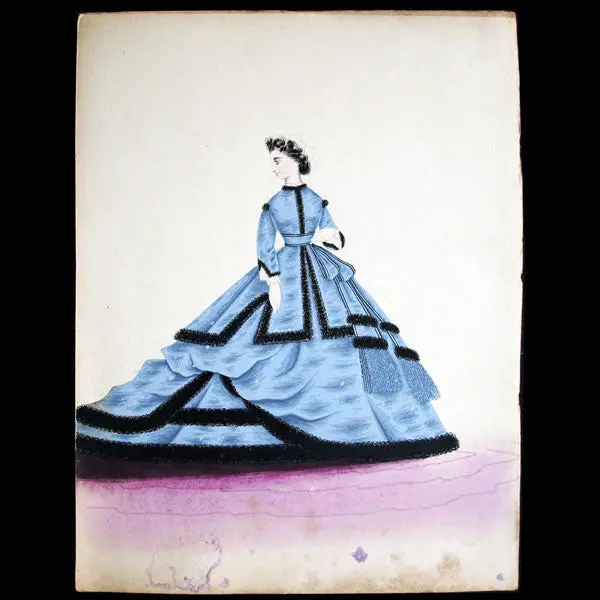 Dessin De Charles Pilatte Pour Les Maisons Worth Ou Ghys (Circa 1860-1870) 1