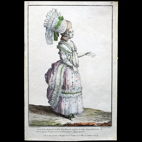 Gallerie Des Modes Et Costumes Français, Gravure N° P 88, Demoiselle Élégante Par Desrais (1778) 2