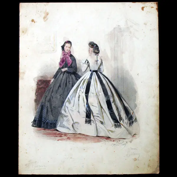 Dessin D'hippolyte Pauquet Pour Le Petit Courrier Des Dames (1865) 1