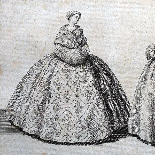 Antoine Herisset - Les Mantilles, Gravure Du Recueil Des Différentes Modes Du Temps (1729) 2