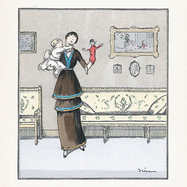 Gazette Du Bon Ton - Ah Le Beau Guignol, Robe D'après-Midi De Doucet, Planche De Jacques Drésa (N°1, 1914) 2
