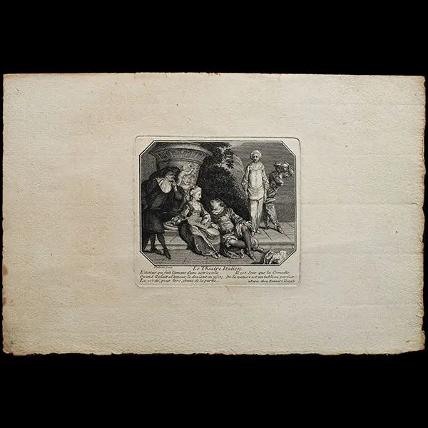 Bonnart - Le Théâtre Italien, Gravure D'après Antoine Watteau (Circa 1713-1720) 1