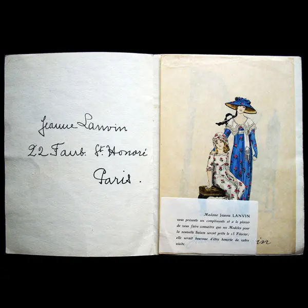 Lanvin - Invitation, Jeanne Lanvin Vous Présente Ses Compliments (Circa 1910) 1