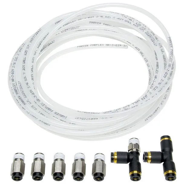 Allstar Nylon Brake Line Kit 30 Feet With 2 Tee & 5 Straight Fittings 1
