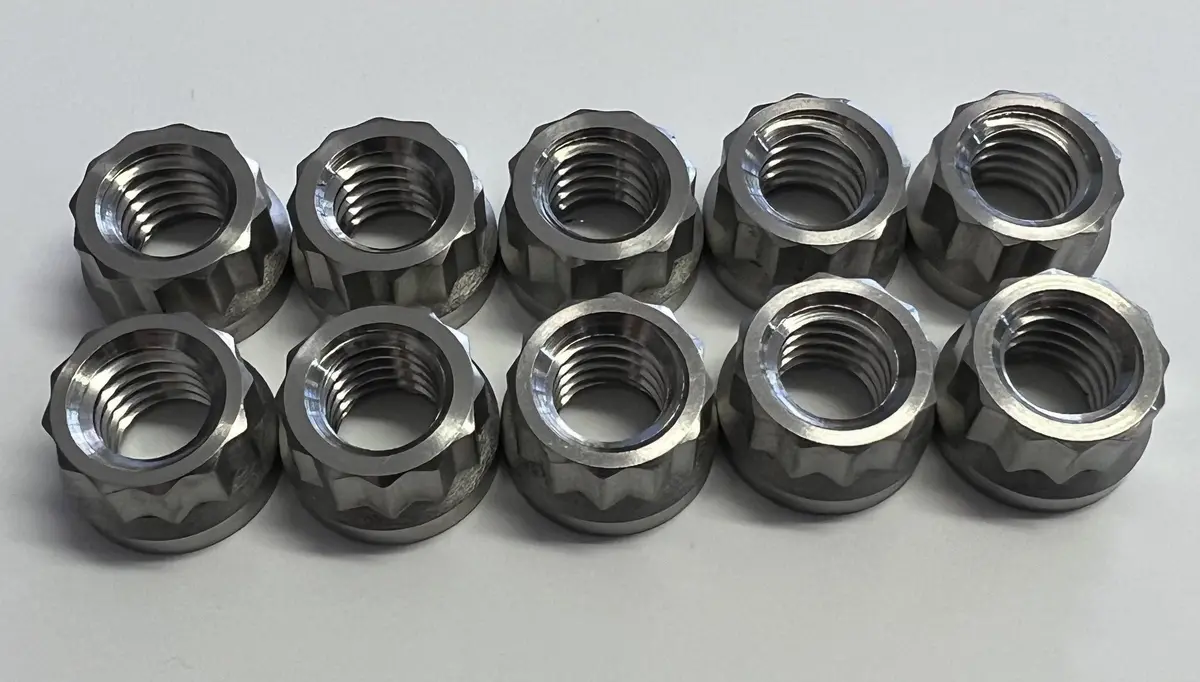 Bk Titanium 12 Point Front Hub Nut Set 1