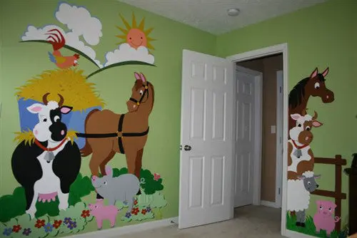 Barnyard Friends Paint-By-Number Wall Mural 2