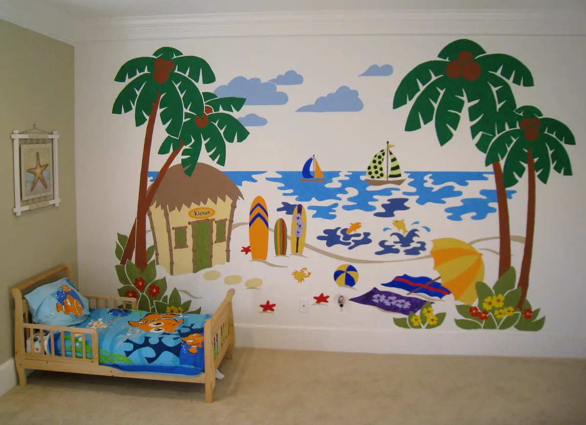 Beach Scene Paint-By-Number Wall Mural 2
