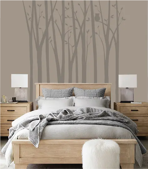 Birch Tree Silhouettes Paint-By-Number Wall Mural 1