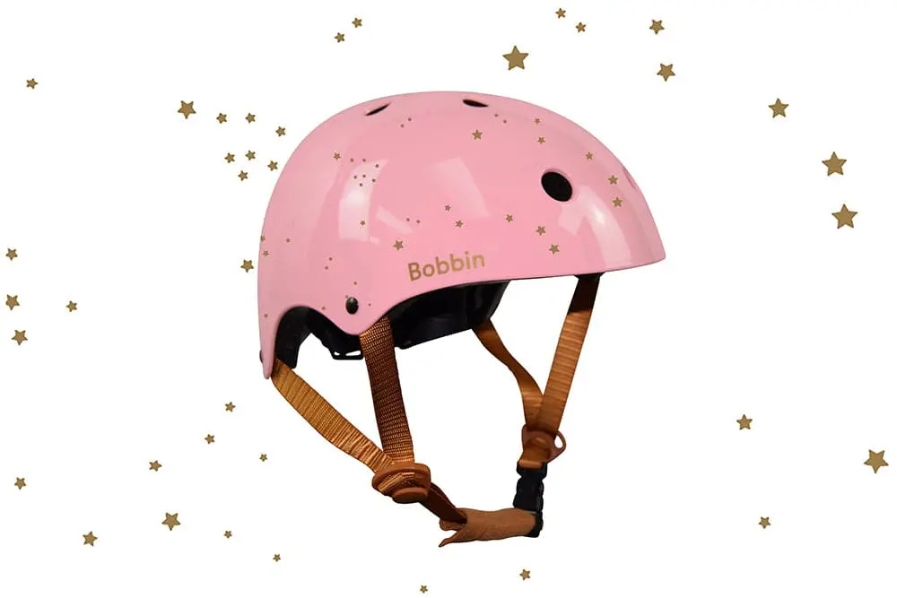 Starling Bike Pink Helmet With Golden Stars 1