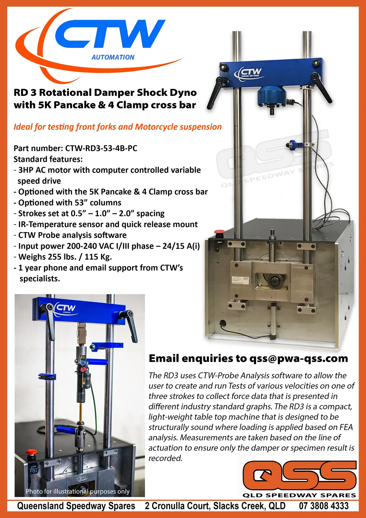 Ctw Rd 3 Rotational Damper And Shock Dyno With 5K Pancake 4 Clamp Cross Bar 1