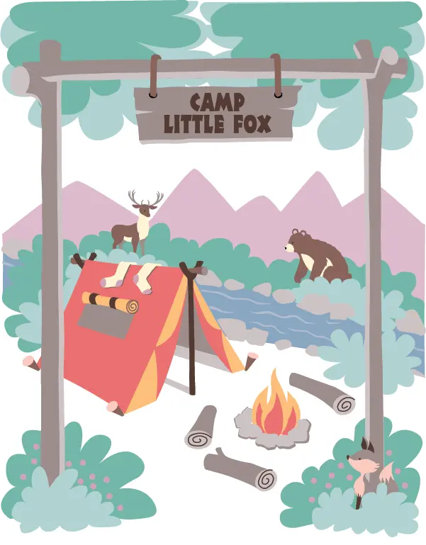 Camp Little Fox Paint-By-Number Mural 1