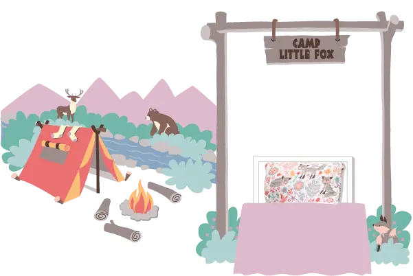 Camp Little Fox Paint-By-Number Mural 2