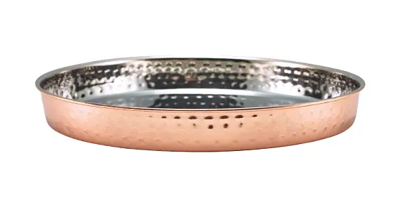 Plateau En Inox Martelé Cuivré - 25 Cm 1