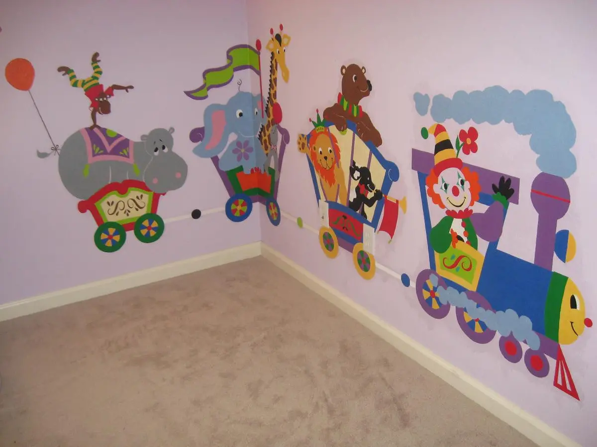 Giraffe, Elephant & Seal Car Paint-By-Number Mural 2