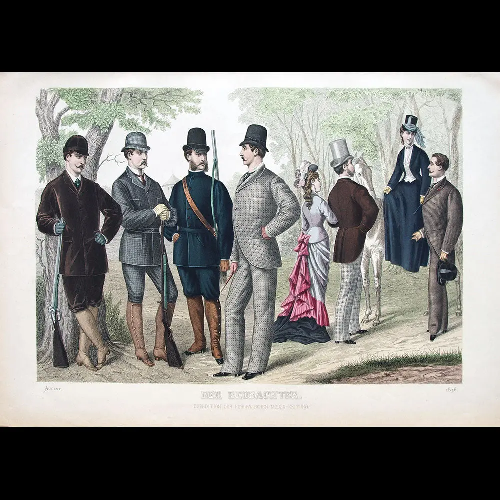 Der Beobachter, Gravure De Mode Masculine, Août 1876 1