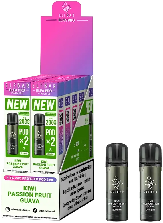 Elfbar Elfa Pro V2 Kiwi Passion Fruit Guava 2Ml 2Pods 2