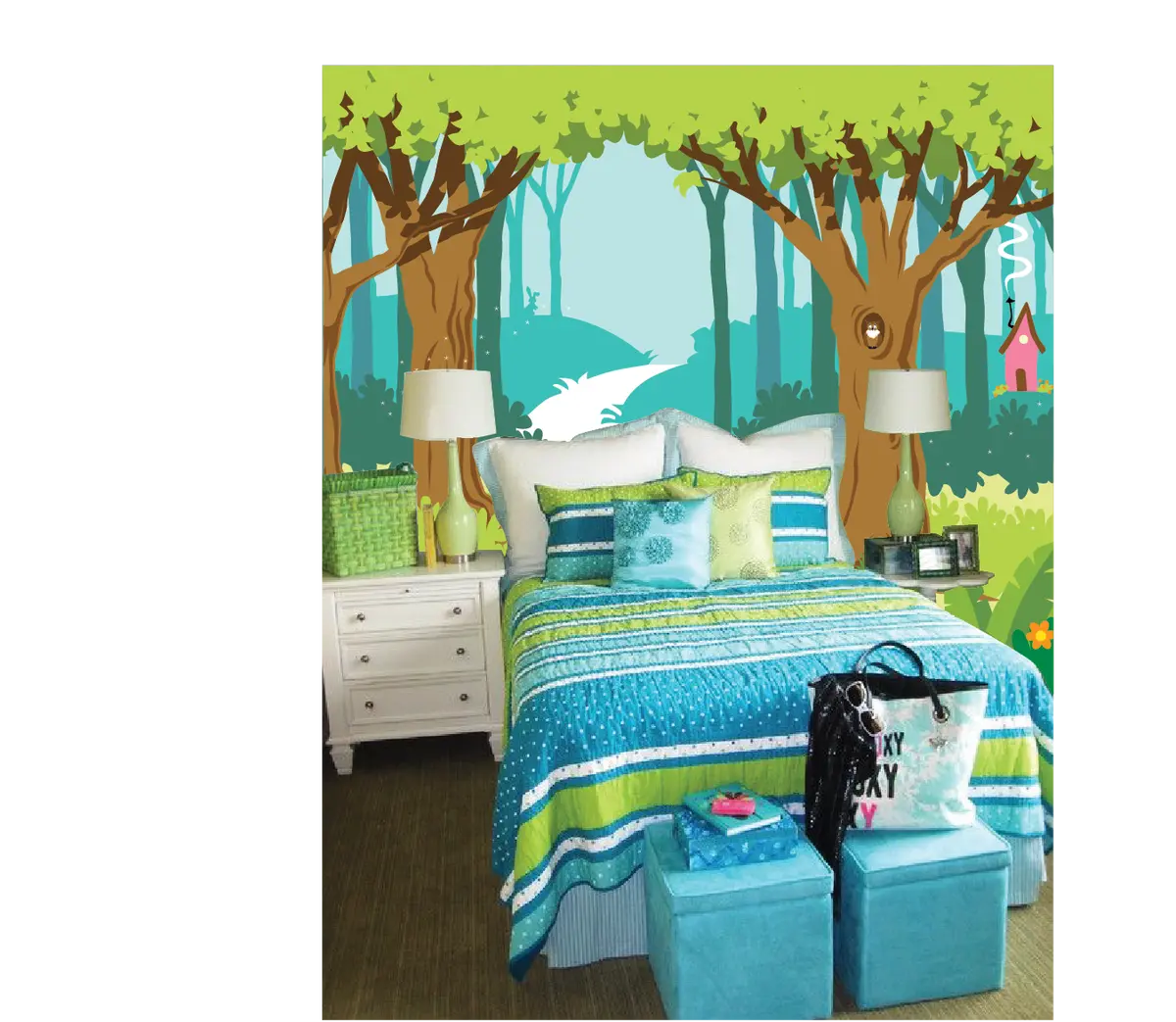 The Colorful Enchanted Forest Paint By Number Mural 1