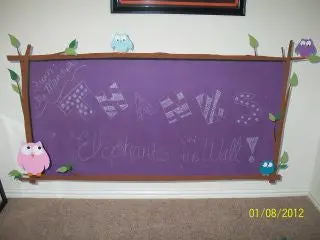 What? Where? Whoo? Chalkboard Wall Mural 2
