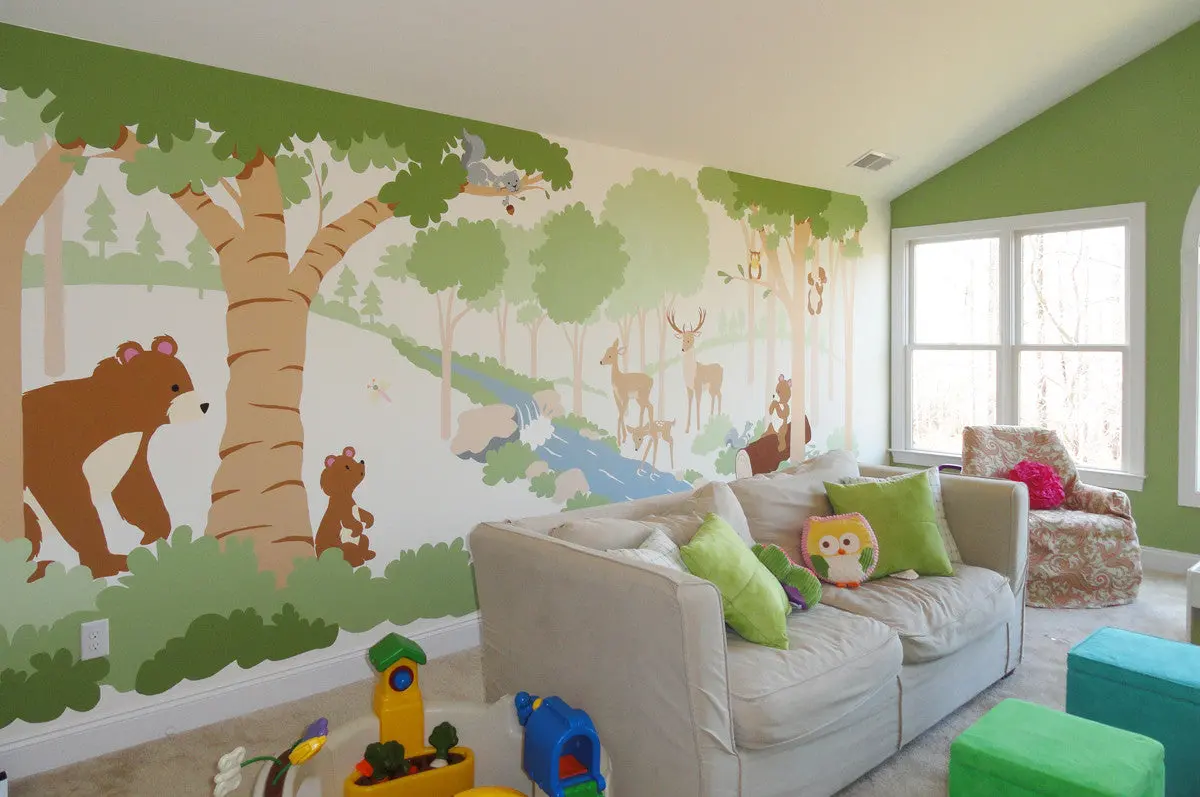 Forest Friends Paint-By-Number Wall Mural 1