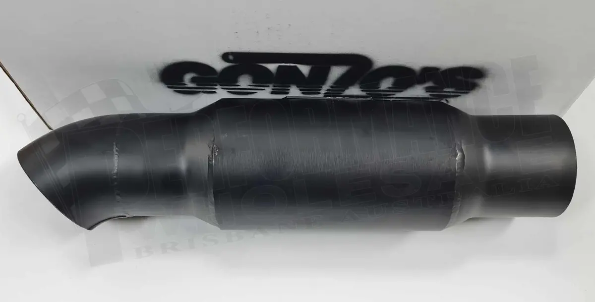Gonzo Racing Muffler 3.5" In/Out, Standard Entry, With Turndown 1