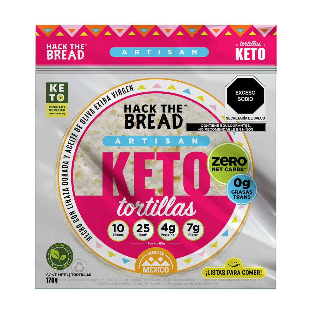 Tortillas Keto Cero Carbohidratos, Sin Azúcar De Hack The Bread® - 25 Calorías, 4G De Proteína, 7G De Fibra 1