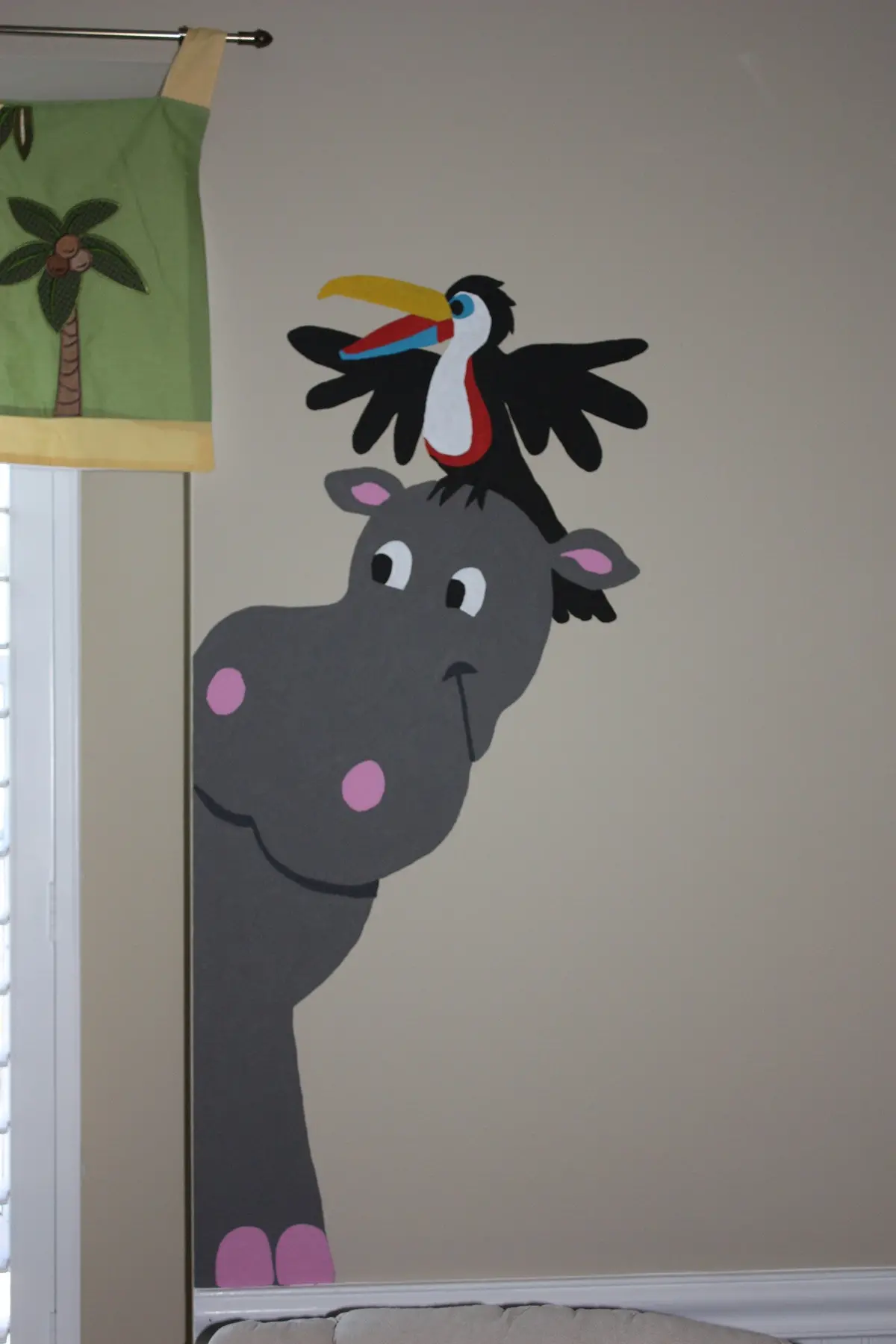 Hippo & Toucan Doorhugger Paint-By-Number Wall Mural 2