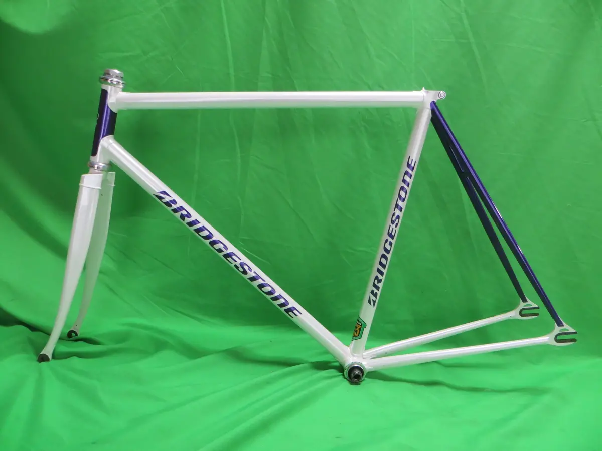 Bridgestone Columbus Max Fork / Reynolds 853 // White / Candy Purple Two Tone // 55Cm 1