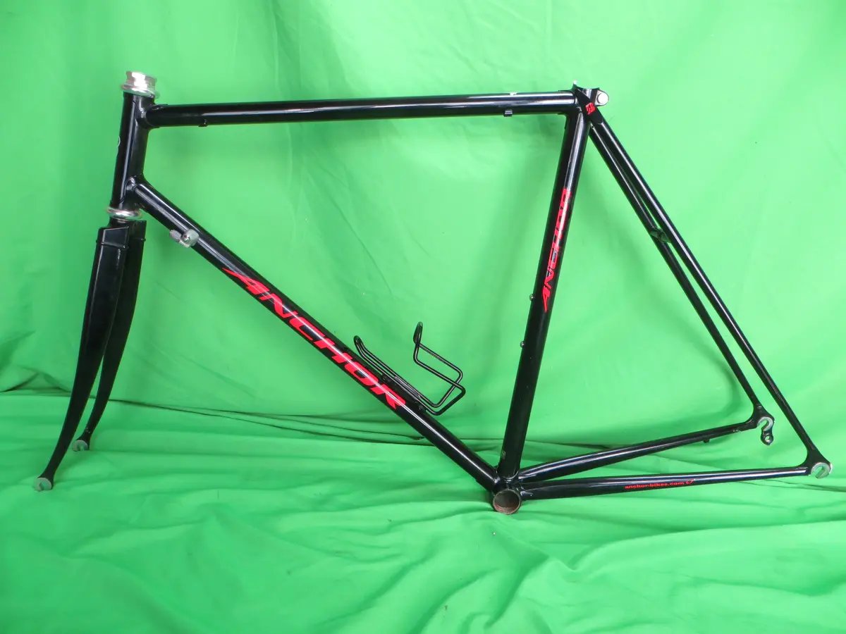 Anchor Columbus Max Fork Road Frame // Black With Fine Blue Flake // 54Cm 1