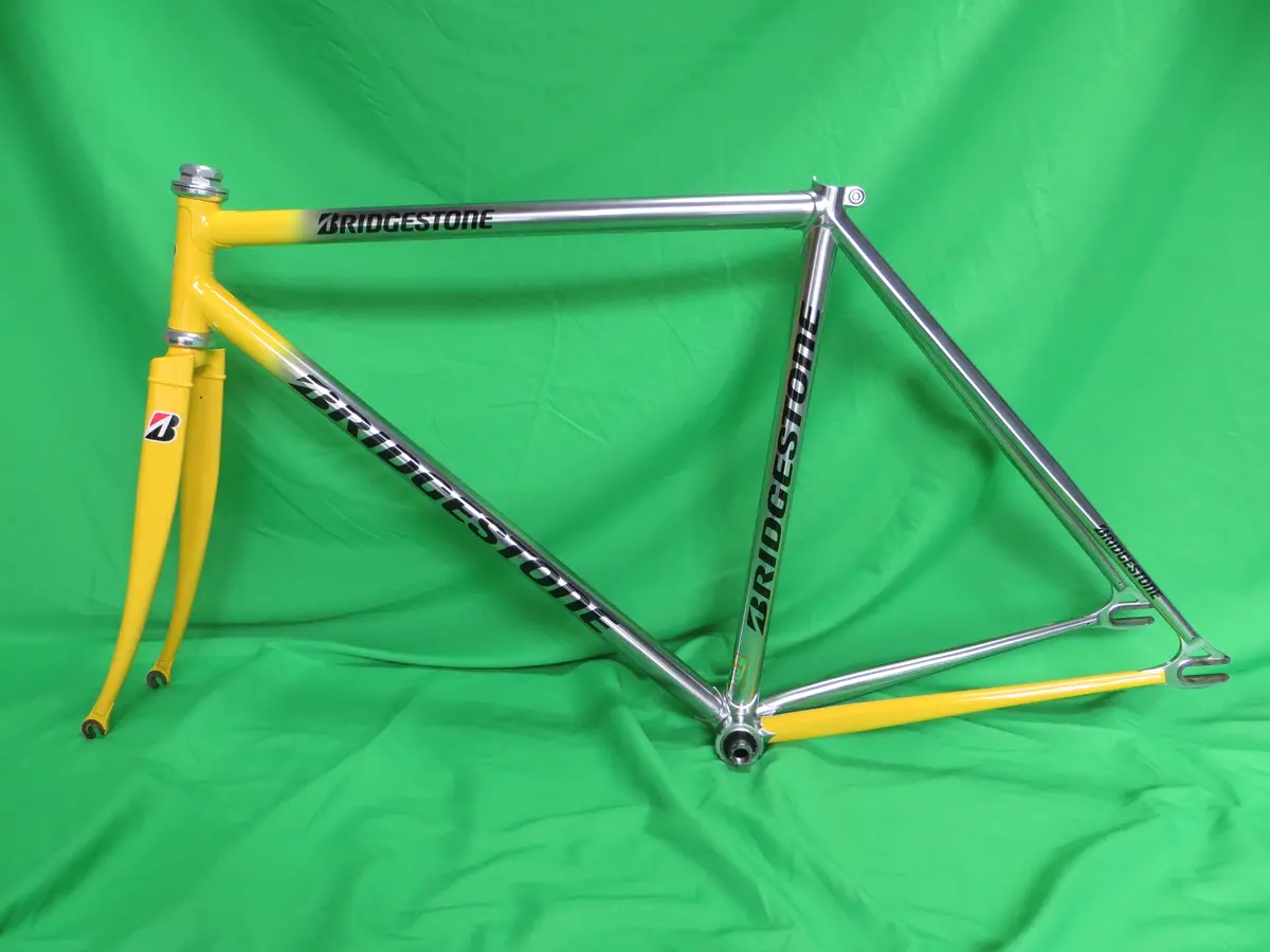 Bridgestone Columbus Max Frok/ Tange Ultimate Keirin // Mach Silver / Yellow // 49.5Cm 1
