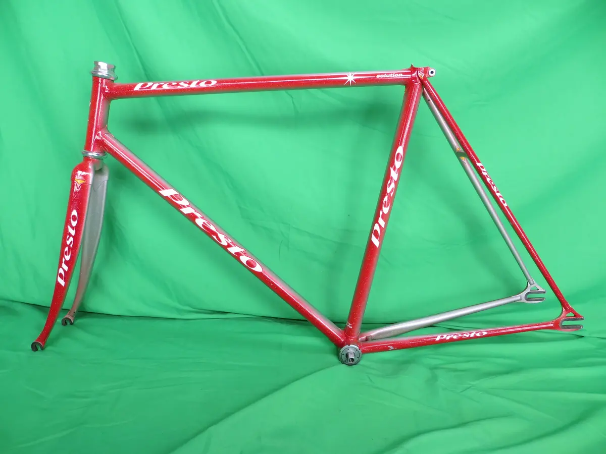 Presto Columbus Max Fork // Red / Silver Fade With Rainbow Flake  // 53Cm 1