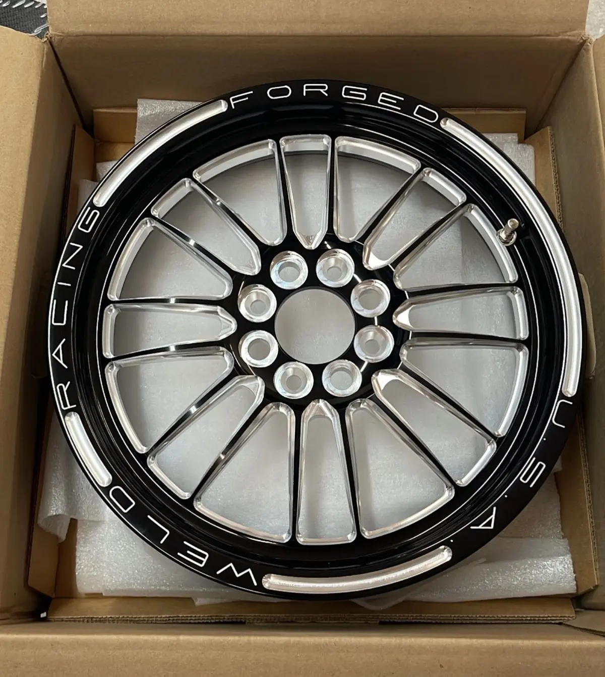 Weld Racing Tuner Import 15X3.5 / 4X100mm Bp / 2.25In. Bs 1-Piece Black Wheel 1