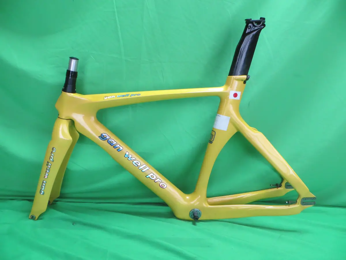 Super Rare!  Gan Well Pro Japan National Team Carbon Track Frame Non Njs // Yellow // 51.5Cm 1