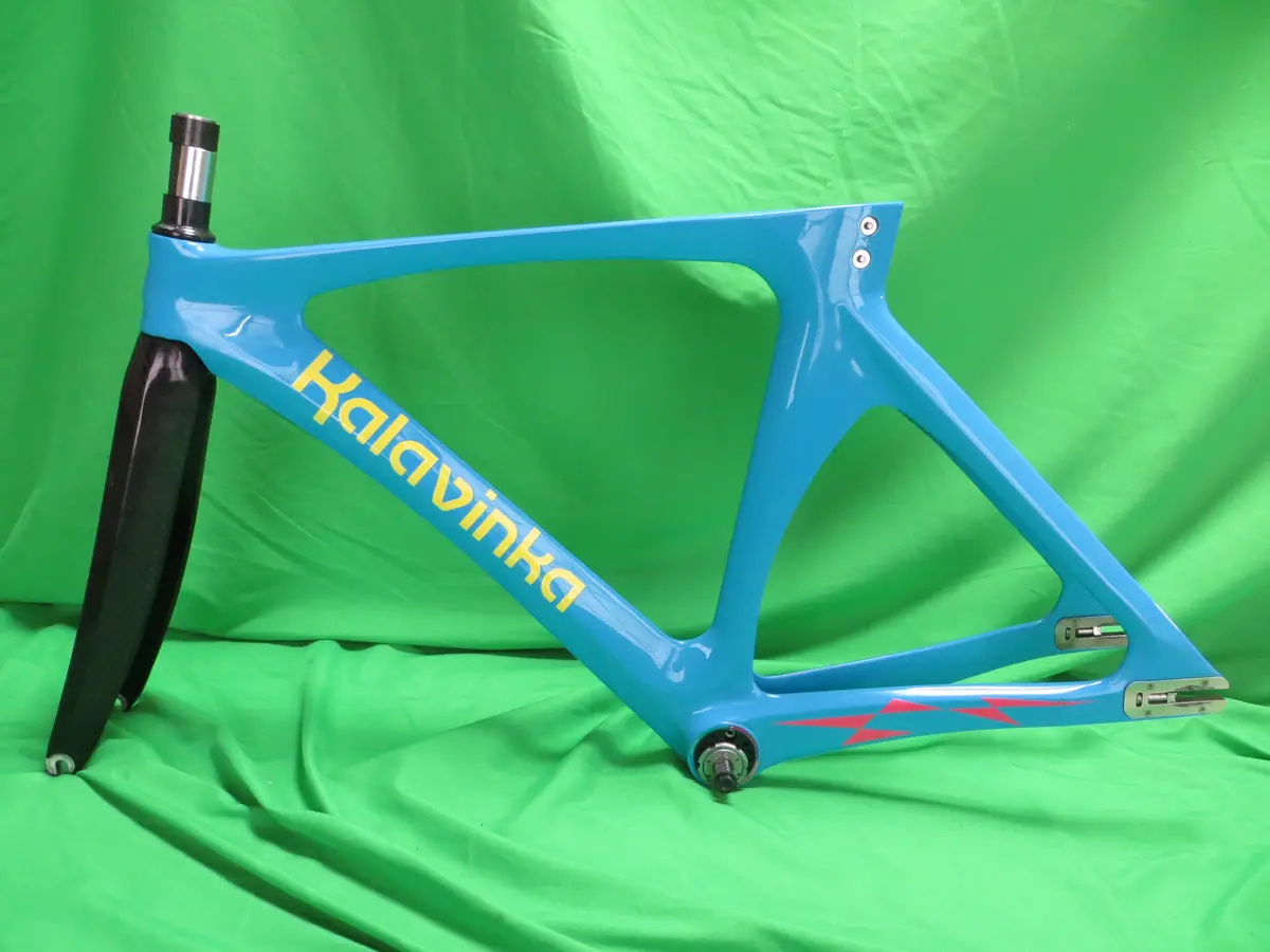 Rare! Kalavinka Girl's Keirin Carbon Track Frame // Blue // 47Cm Njs Approved + Two Kalavinka Forks 1