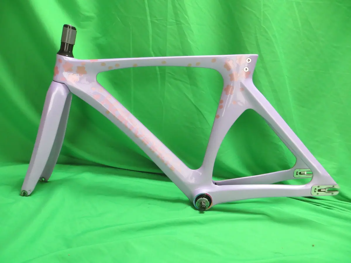 Rare! Kalavinka Girl's Keirin Carbon Track Frame // Lavender Sakura Finish // 47Cm Njs Approved 1