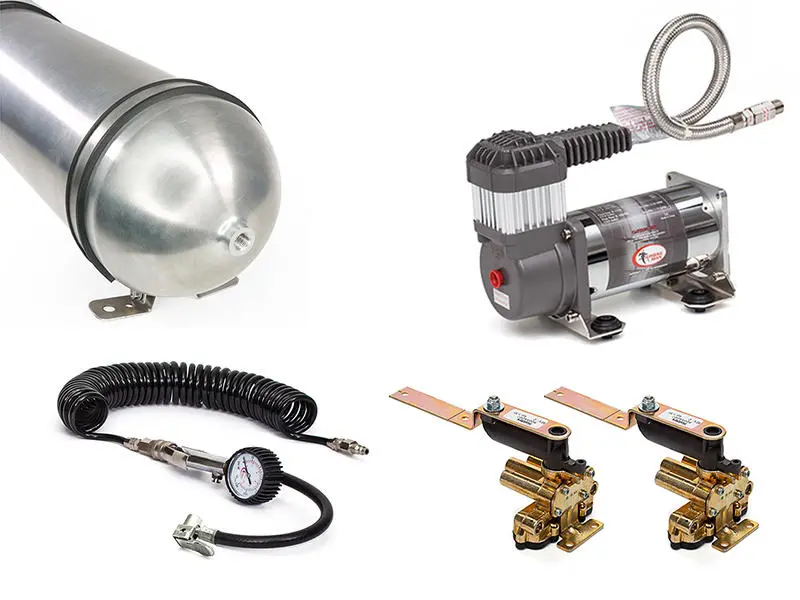 Ac2300 - Dual Automatic 1 Height Air Control Kit With Tyre Inflation Using 3 Gallon Air Tank And Heavy Duty Compressor 1