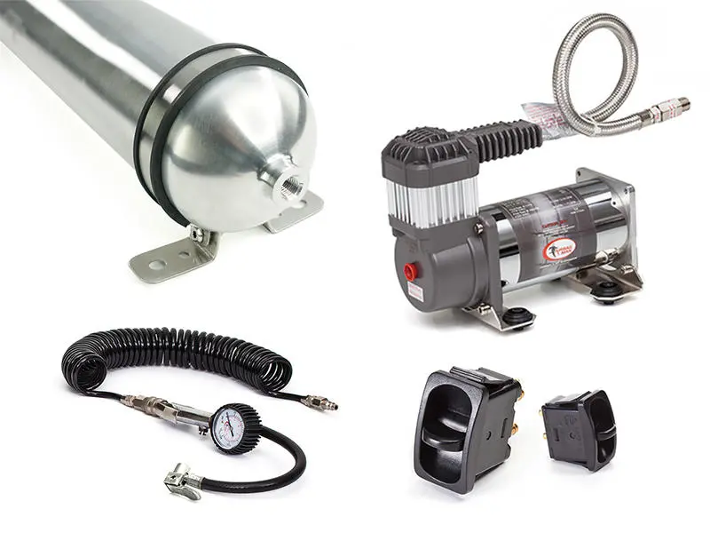 Ac3011 - Dual Paddle Air Control Kit With Tyre Inflation Using 1 Gallon Air Tank And Heavy Duty Compressor 1