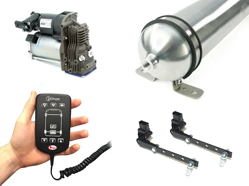 Ac2401m - Dual Automatic 3 Height Paired Electronic Control Kit With 1 Gallon Air Tank And Amk Compressor 1