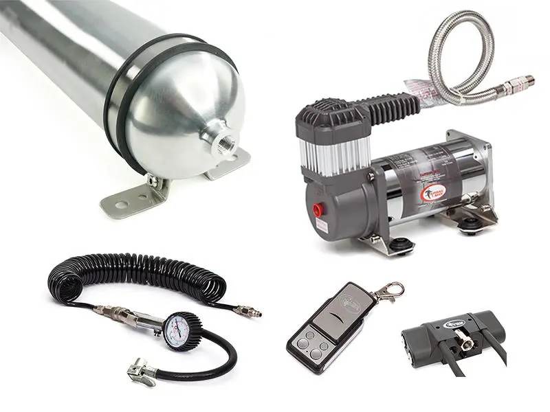 Ac3011w - Dual Wireless Air Control Kit With Tyre Inflation Using 1 Gallon Air Tank And Heavy Duty Compressor 1