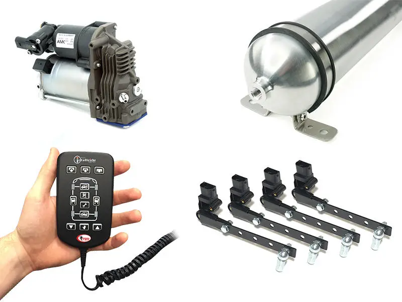 Ac2411m - Front & Rear Automatic 3 Height Electronic Control Kit With 1 Gallon Air Tank And Amk Compressor 1