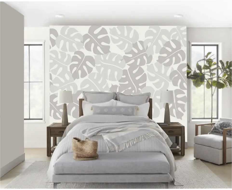 Large Tropical Leaves- Paint By Number Mural 2