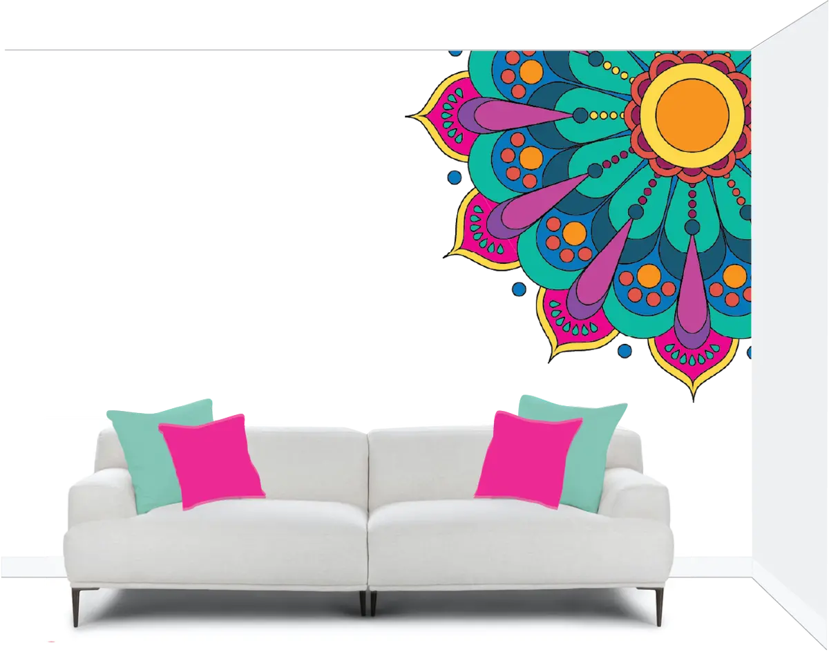 Corner Mandala 1 Paint-By-Number Mural 1