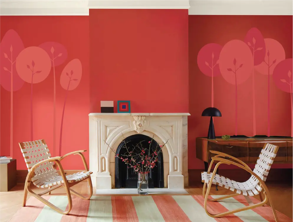 Mod Trees - Tall Paint-By-Number Wall Mural 1